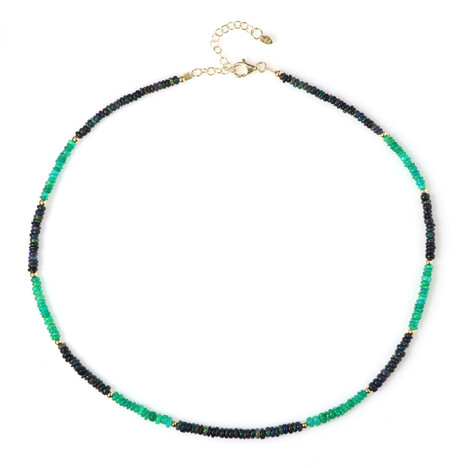 Collier en argent et Opale verte d'Éthiopie