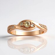 Anello in oro con Diamante Rose de France SI1 di Argyle (Annette)
