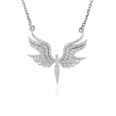 Zilveren halsketting met zirkonen