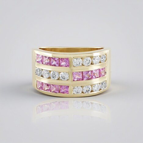 Anello in oro con Zaffiro Ceylon Rosa (Adela Gold)