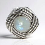 Ciondolo in argento con Pietra di Luna Arcobaleno (MONOSONO COLLECTION)