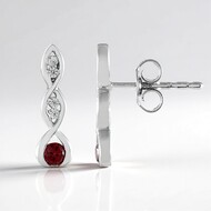 Noble Red Spinel Silver Earrings
