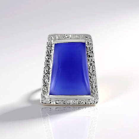 Ciondolo in argento con Calcedonio Blu (MONOSONO COLLECTION)