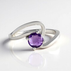 Anello in argento con Ametista Zambiana