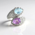 Anello in argento con Ametista Rose de France