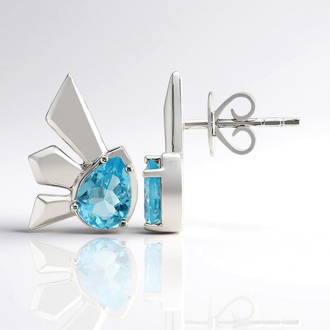 Boucles d'oreilles en argent et Apatite bleue (Pallanova)