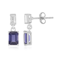 Orecchini A Perno In Argento 925 Con Cuore E Pietra Tanzanite (Sintetica) – Regalo Per Donna, Confezione Regalo