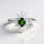 Anello in argento con Diopside Russo