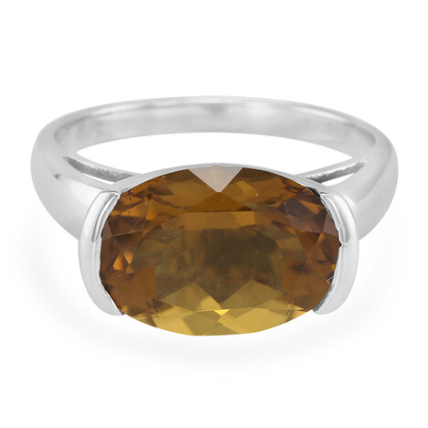 Anello in argento con Quarzo Cognac