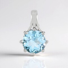Ciondolo in argento con Topazio Blu Cielo