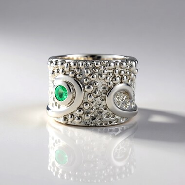 Anello in argento con Smeraldo Colombiano