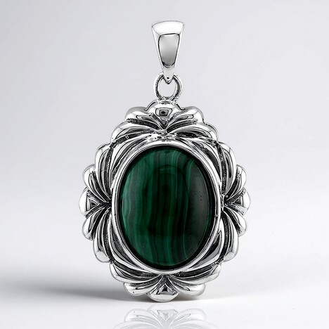 Ciondolo in argento con Malachite (Art of Nature)