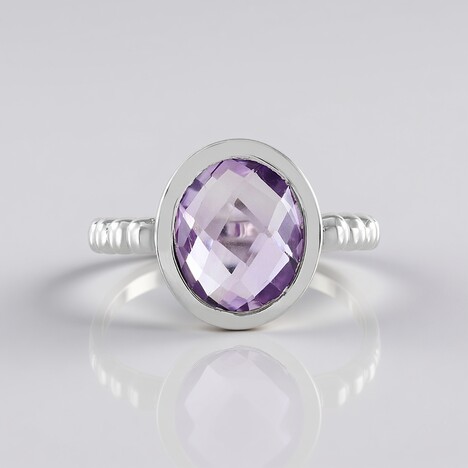 Anello in argento con Ametista Rose de France