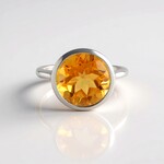 Anello in argento con Quarzo Arancione (MONOSONO COLLECTION)
