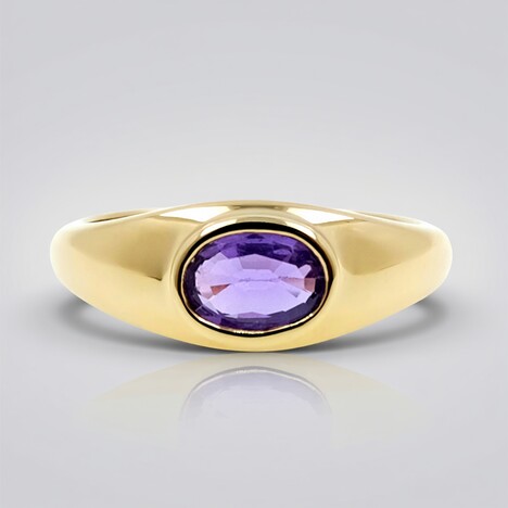 Anello in oro con Zaffiro Ceylon Porpora (non riscaldato)