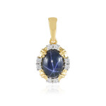 Blue Star Sapphire Silver Pendant