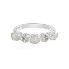 Anello in argento con Opale di Welo (Granulieren)