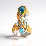 Anello in argento con Topazio Blu Londra (Gems en Vogue)