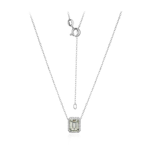 Grüner Amethyst-Silberhalskette