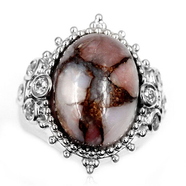 Anillo en plata con Ópalo mosaico rosa (Dallas Prince Designs)