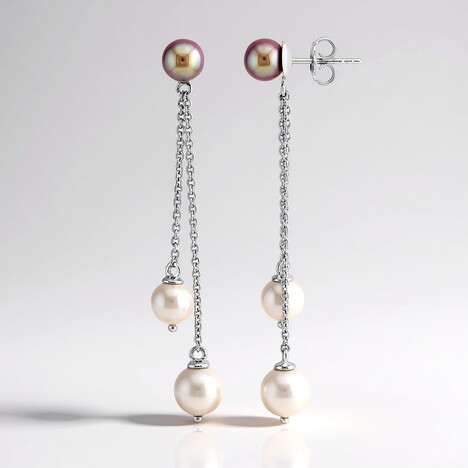Orecchini in argento con Perla Akoya (TPC)