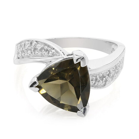 Anillo en plata con Cuarzo ahumado