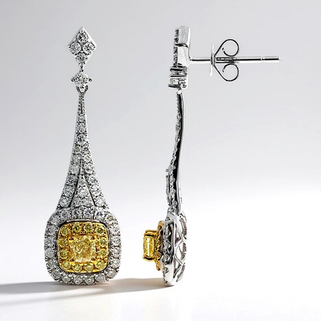 Orecchini in oro con Diamante Giallo SI2 (CIRARI)