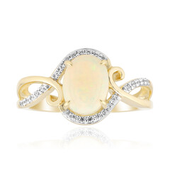 9K Brazilian White Opal Gold Ring