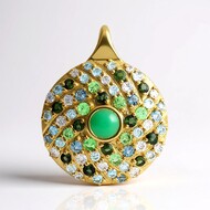 Pendentif en argent et Chrysoprase (KM by Juwelo)