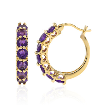 Boucles d'oreilles en argent et Améthyste de Zambie
