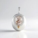 Ciondolo in argento con Quarzo Rutilato Ramato (Granulieren)