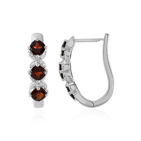 Mosambik-Granat-Silberohrringe