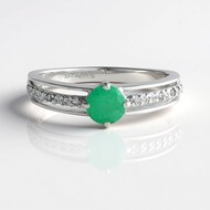 Anillo en plata con Esmeralda de Socoto
