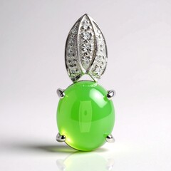 Pendentif en argent et Chrysoprase impériale