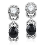 Pendientes en plata con Ágata negro (Desert Chic)