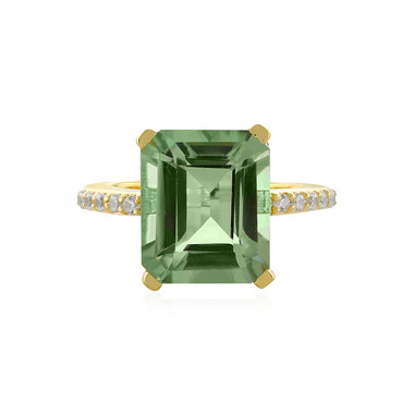 Anillo en plata con Amatista verde