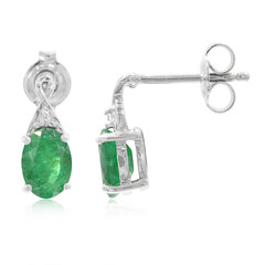 Orecchini placcati in platino con Smeraldo Bahia