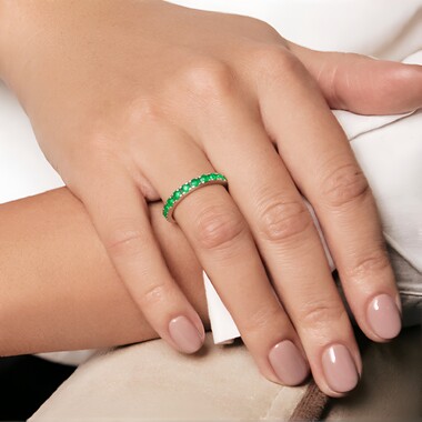 Zilveren ring met Socoto smaragden