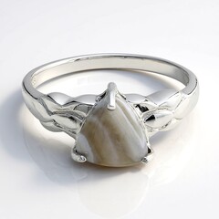 Anello in argento con Agata Botswana