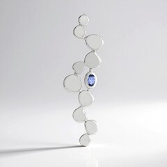 Ciondolo in argento con Zaffiro Ceylon Blu