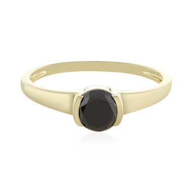 Schwarzer Brillant-Goldring
