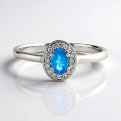Anello in argento con Apatite Blu Neon