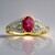 Bague en or et Rubellite du Nigéria (Mark Kaufman)