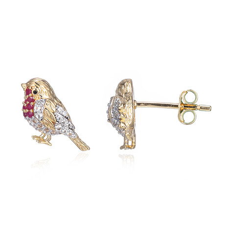 Pendientes en plata con Rubí