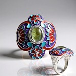 Anello in argento con Labradorite Verde Maniry (Adela Silber)