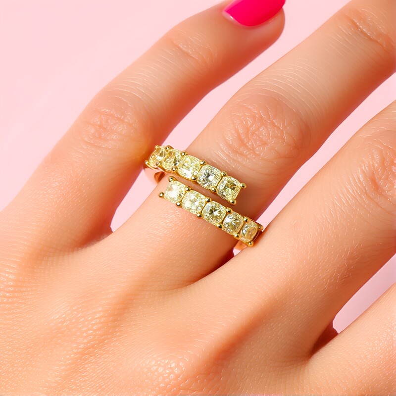 Gelber SI2 Brillant-Goldring (CIRARI)