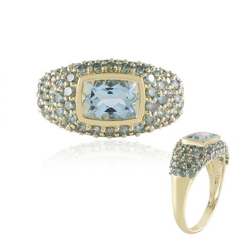 Anello in oro con Acquamarina Santa Maria (KM by Juwelo)