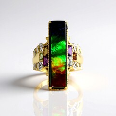 Anello in argento con Ammolite