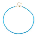 Zilveren halsketting met neon blauwe apatieten