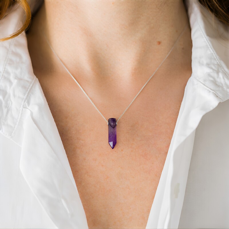 Amethyst-Silberanhänger (MONOSONO COLLECTION)